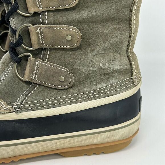 Sorel Joan Of Arctic Knit II Snow Boots Green Brown Taupe Size 10.5 Waterproof - Picture 2 of 14